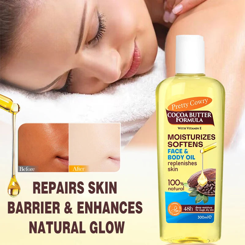 Scar Repair and Anti-Wrinkle Body Oil for Women - Vitamin E and Collagen Skin Treatment - Brightening Facial Essential Oil for Glowing Skin - 300ml