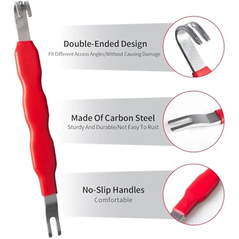 4-Piece Electrical Disconnect Pliers Set for Automotive Wiring and Car Body Dent Repair - Universal Fitment Heavy Duty Repair Tool Kit with Soft Case