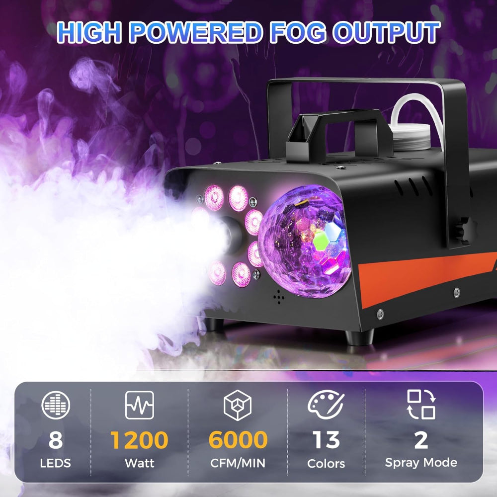 Halloween LED Fog Machine Remote Control Party Light Effect