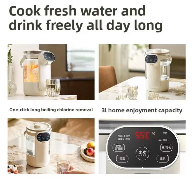 3L Stainless Steel Electric Kettle with Digital Temperature Control - Automatic Hot Water Boiler with Keep Warm Function for Home and Office