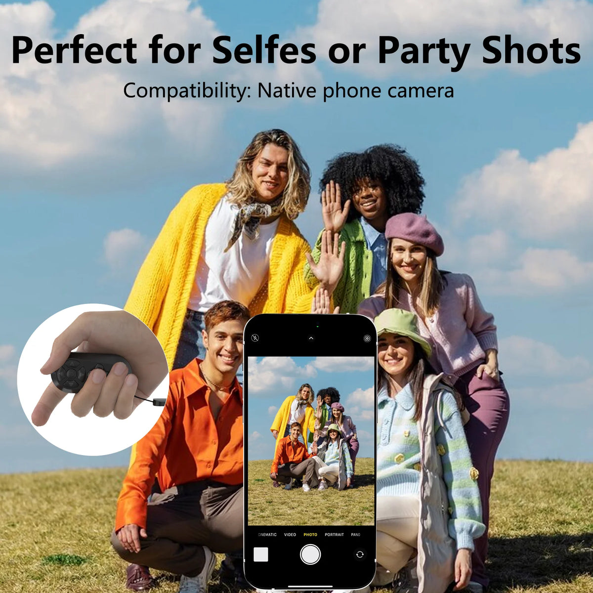 Bluetooth Wireless Remote Control for TikTok and Short Videos - Rechargeable Page Turner and Selfie Camera Shutter for iPhone and Android
