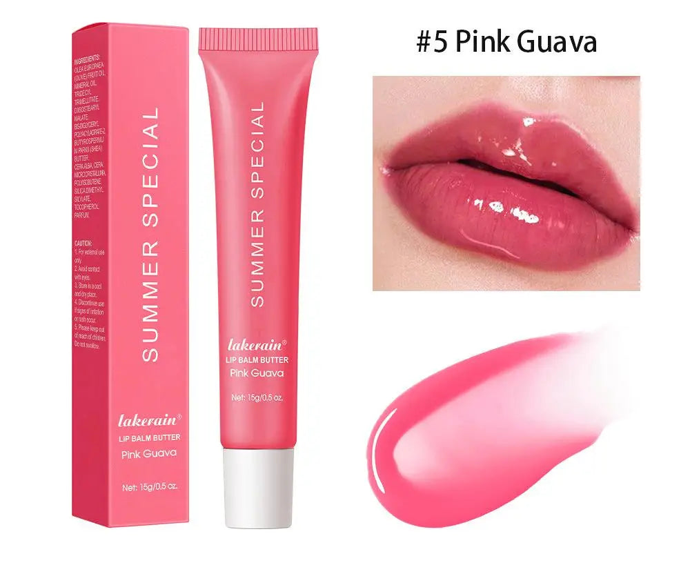 Hydrating Jelly Lip Glaze for Women - Vegan Fruit Flavored Waterproof Lip Gloss and Moisturizing Balm - Exfoliating Liquid Lip Care - 10g