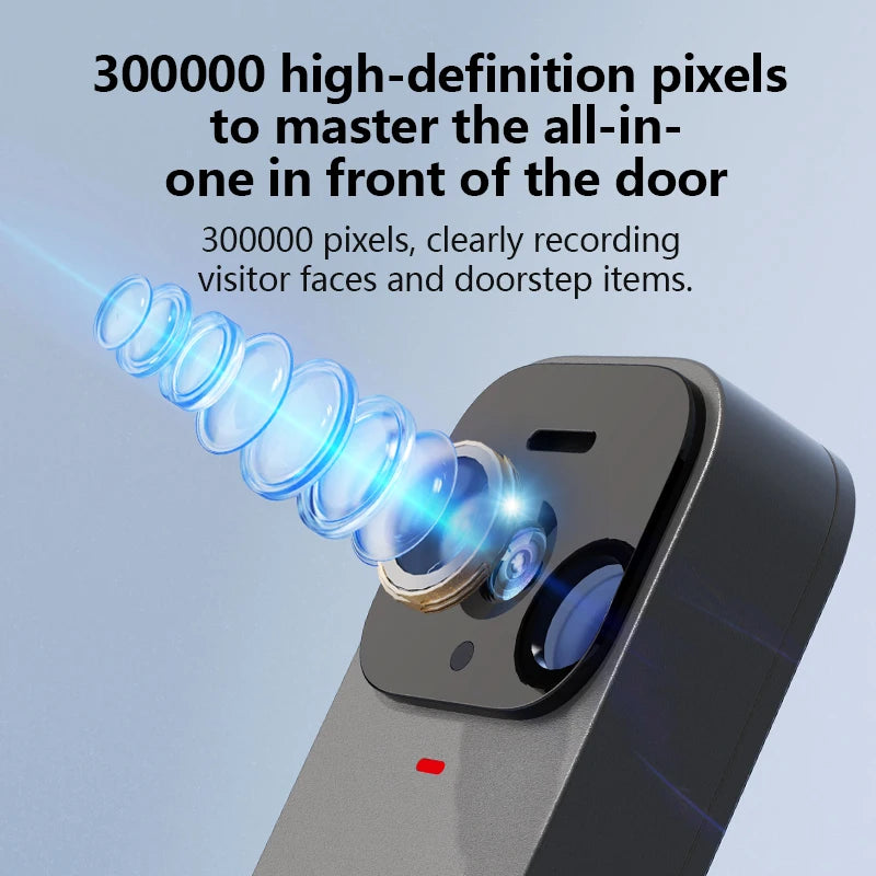 Smart Video Doorbell with Touch Display and APP Control - Wireless Home Security Camera with Magic Voice Changer and USB Power - ABS Material