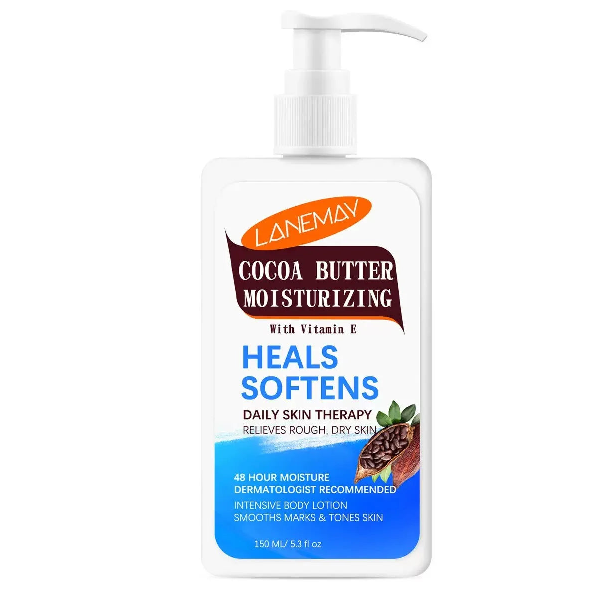 Organic Cocoa Butter Body Lotion for Women - Nourishing Daily Moisturizer for All Skin Types - Smoothing and Brightening Skin Care Treatment