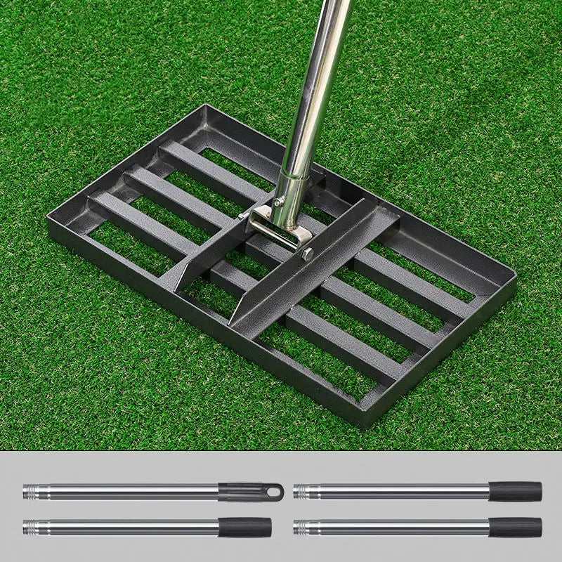 Lawn Leveling Rake with Long Handle - High Strength Steel Soil Leveler for Yard Maintenance and Organic Fertilizer Sanding - Unisex