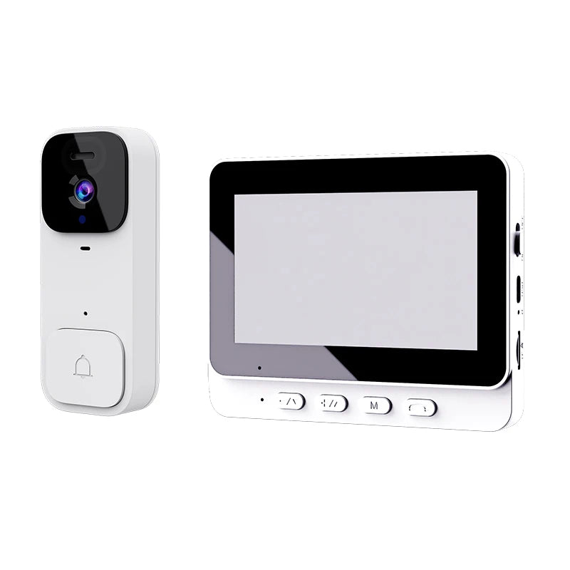 Smart Video Doorbell with Touch Display and APP Control - Wireless Home Security Camera with Magic Voice Changer and USB Power - ABS Material
