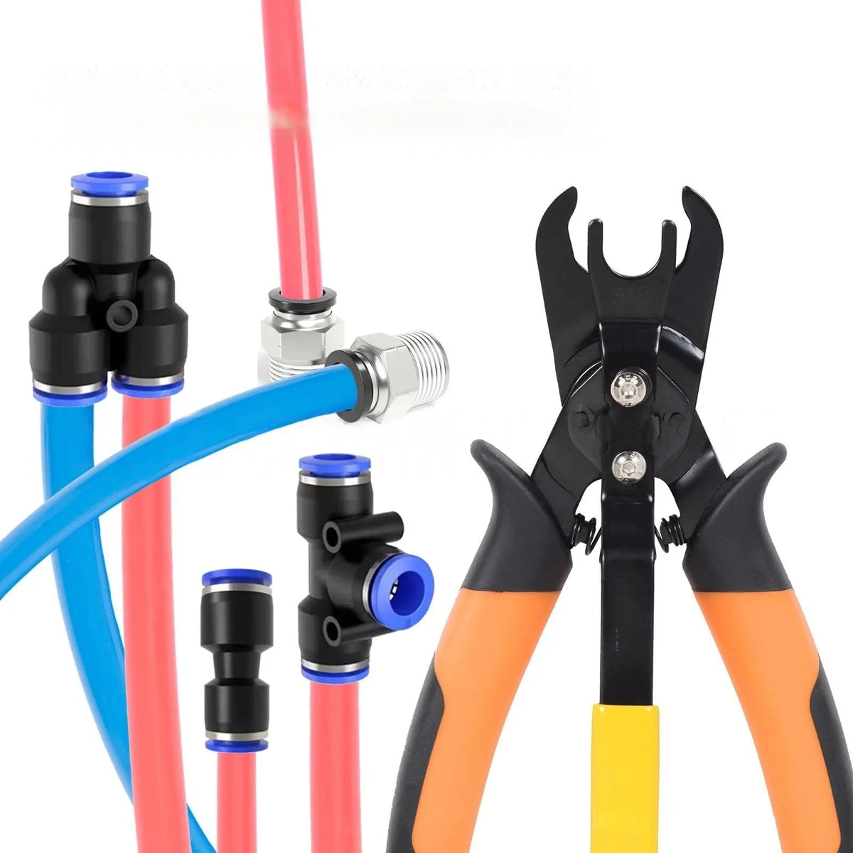 Push to Connect Disconnect Tong Tool - Carbon Steel Plumbing Pliers with 90° Serrated Jaws for Metric and Imperial Pipe Fittings - Unisex