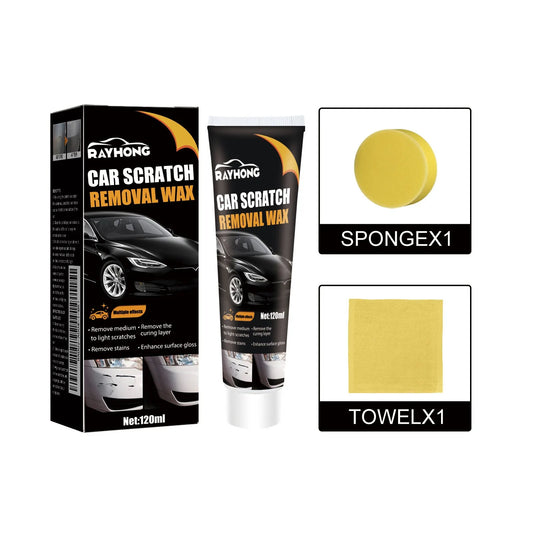 Car Scratch Remover Wax and Paint Repair Kit with Sponge and Towel - Professional Polishing Compound for Scratches, Swirl Marks, and Scuffs
