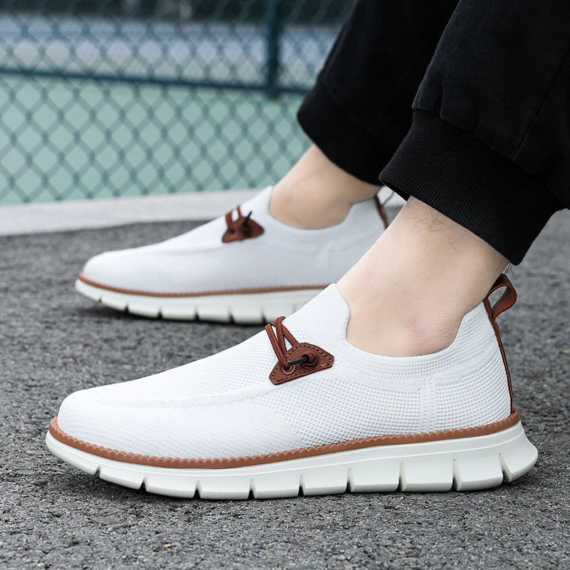 Optimized Product Title Men's Breathable Mesh Sneakers - Lightweight Casual Walking Shoes for Men with Anti-Slip MD Sole and Textile Upper - Spring Autumn Comfort
