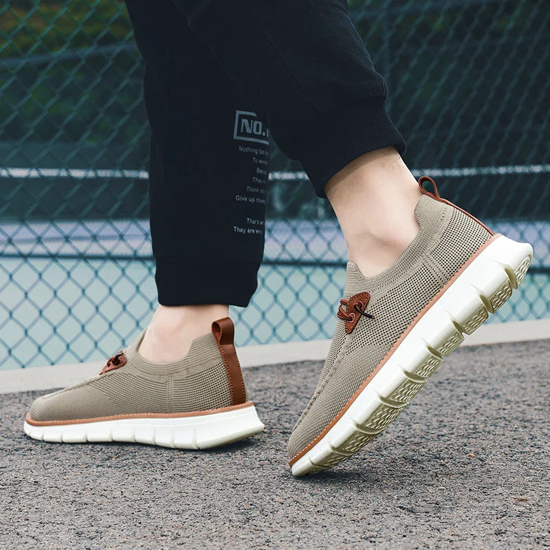 Optimized Product Title Men's Breathable Mesh Sneakers - Lightweight Casual Walking Shoes for Men with Anti-Slip MD Sole and Textile Upper - Spring Autumn Comfort