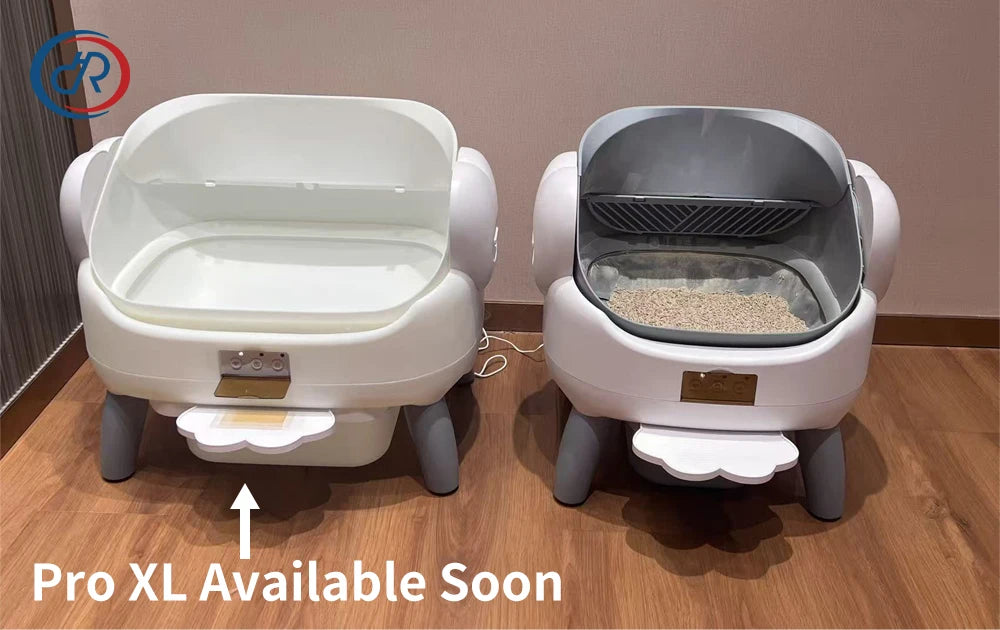 Extra Large Open-Top Automatic Self-Cleaning Cat Litter Box with Smart App Control - Heavy Duty Plastic Pet Toilet for Maine Coons and Multiple Cats