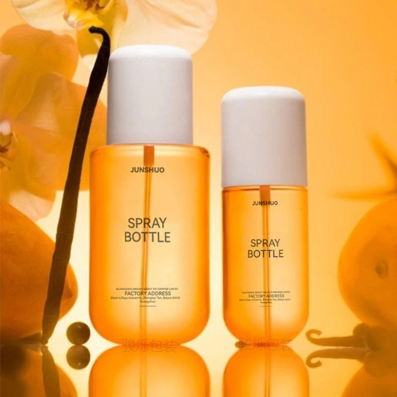 Empty Refillable PET Plastic Spray Bottles - Cylinder Hair Mist and Body Spray Containers with White Fine Mist Pump Sprayer - 100ml and 240ml