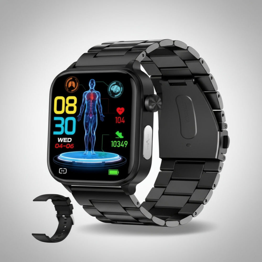 Smartwatch Health Tracker Senior Safety AMOLED Heart Rate Watch