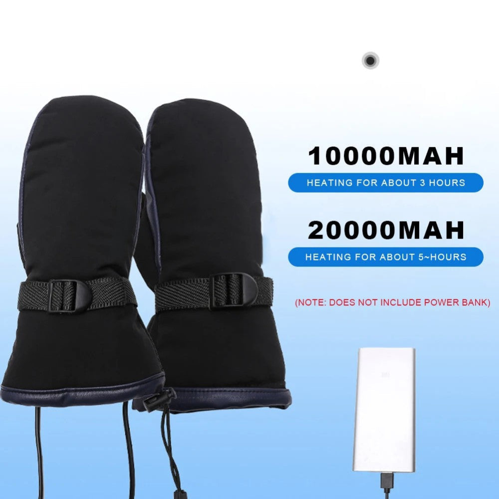 USB Heated Waterproof Winter Ski Hiking Gloves