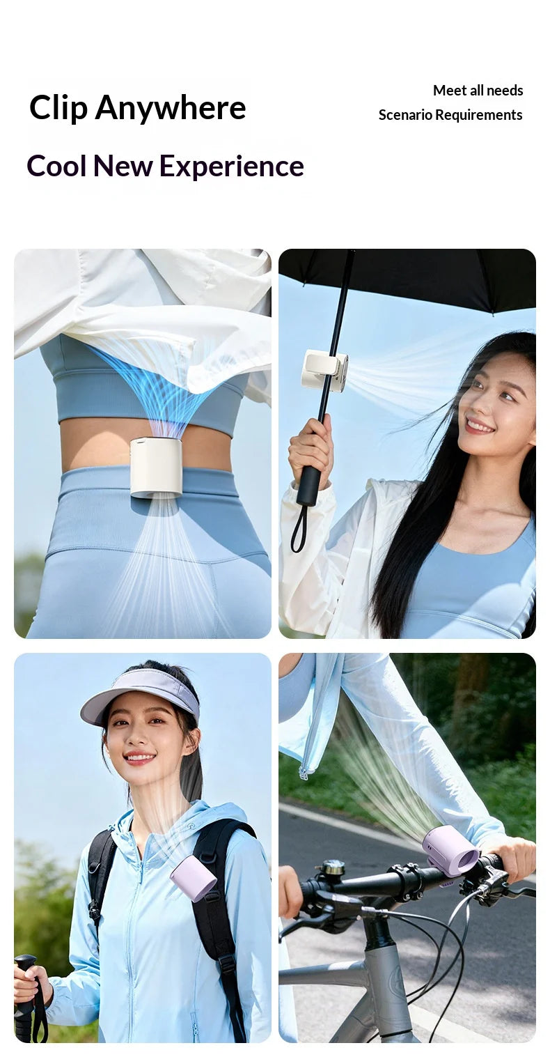 Multifunctional Clip on Cooling Fan USB Rechargeable  Quiet Portable Fan for Outdoor Desktop Umbrella