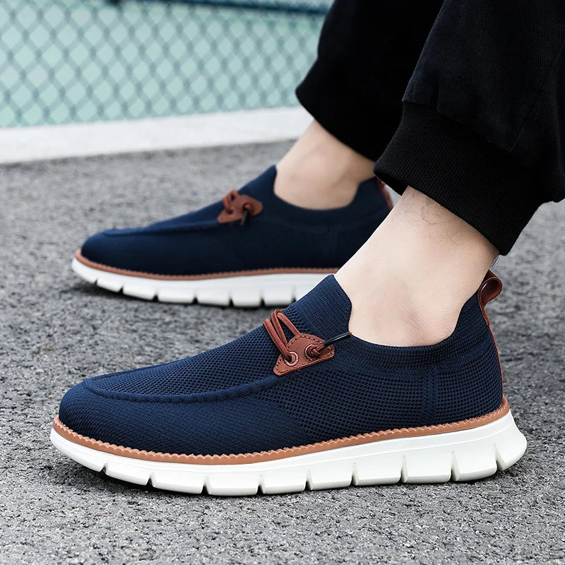 Optimized Product Title Men's Breathable Mesh Sneakers - Lightweight Casual Walking Shoes for Men with Anti-Slip MD Sole and Textile Upper - Spring Autumn Comfort