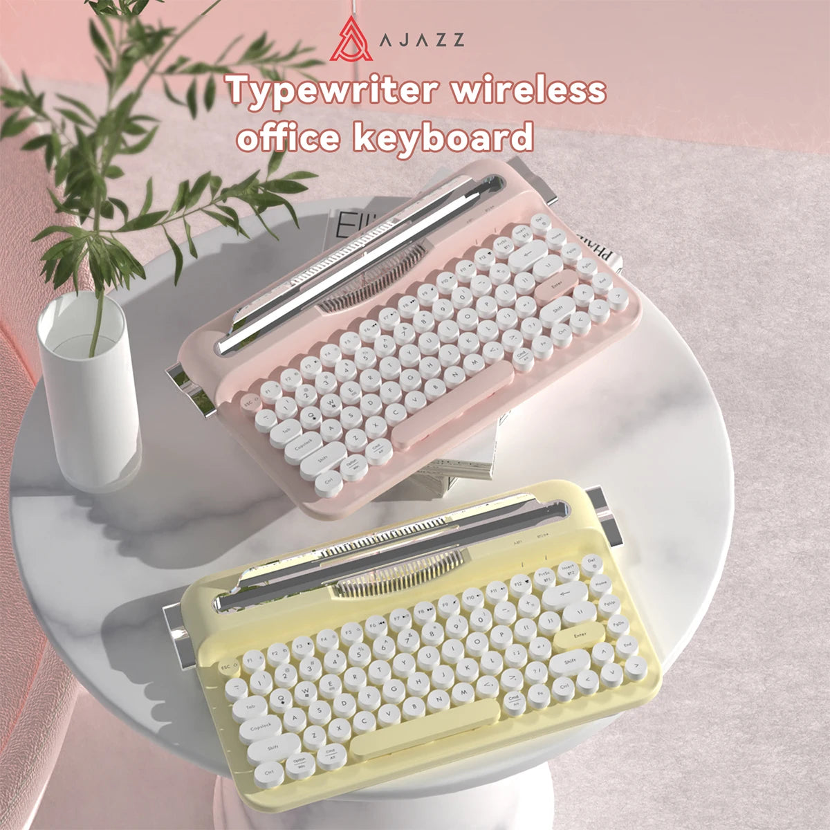Wireless Slim Membrane Keyboard - Quiet Low Profile 82 Key RGB Backlit Desktop Computer Peripheral for Office Laptop Typing and Gaming