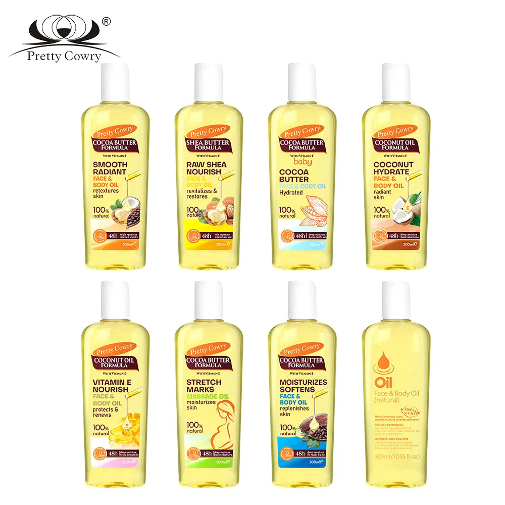 Scar Repair and Anti-Wrinkle Body Oil for Women - Vitamin E and Collagen Skin Treatment - Brightening Facial Essential Oil for Glowing Skin - 300ml