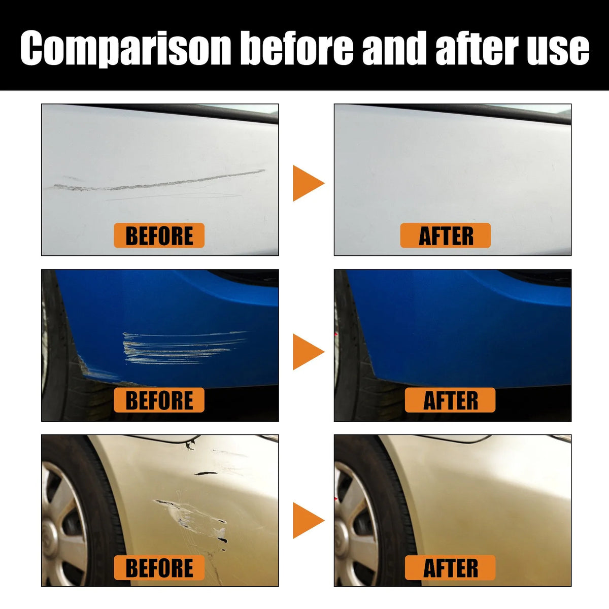 Car Scratch Remover Wax and Paint Repair Kit with Sponge and Towel - Professional Polishing Compound for Scratches, Swirl Marks, and Scuffs