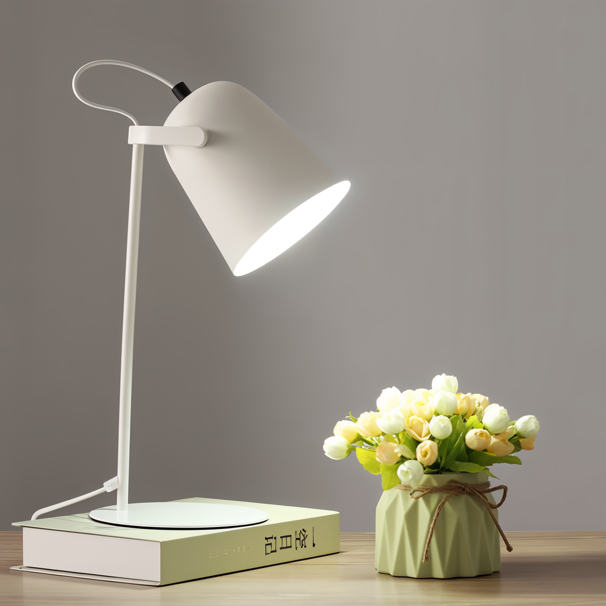 Adjustable Nordic Table Lamp – Stylish Desk Light with Rotating Head