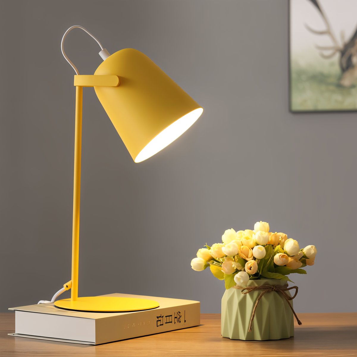 Adjustable Nordic Table Lamp – Stylish Desk Light with Rotating Head