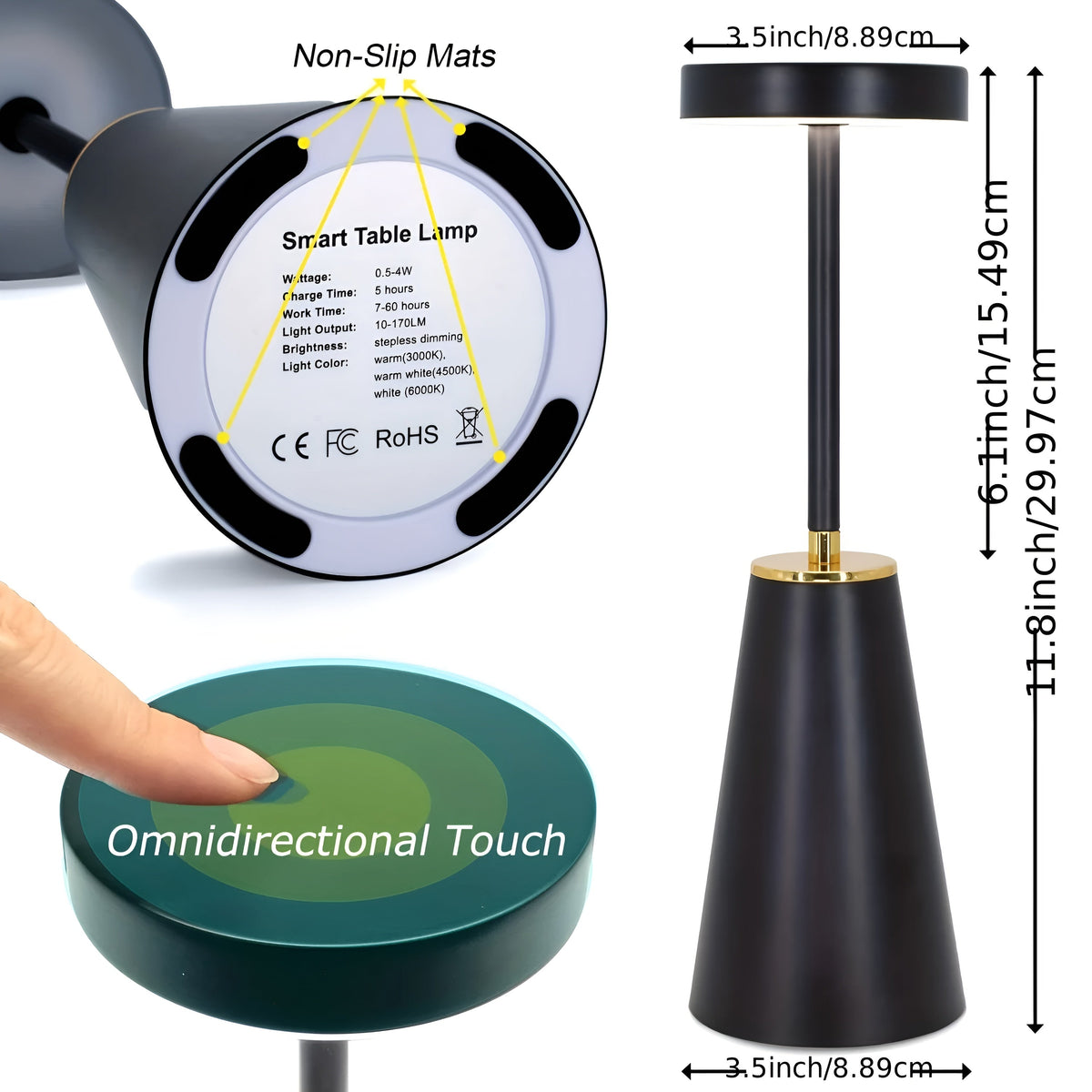Wireless Sleek Table Lamp – Modern LED Lighting for Stylish Comfort
