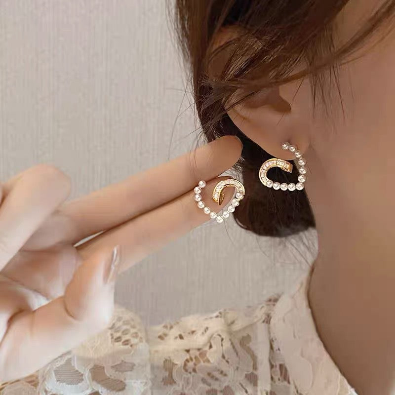 Love Crystal Pearl Earrings