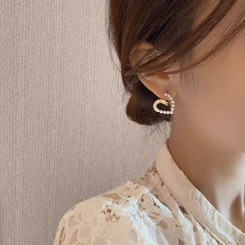 Love Crystal Pearl Earrings