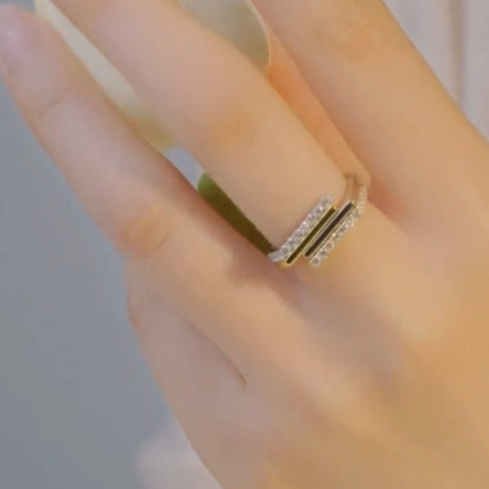Asymmetrical Zirconia Adjustable Ring