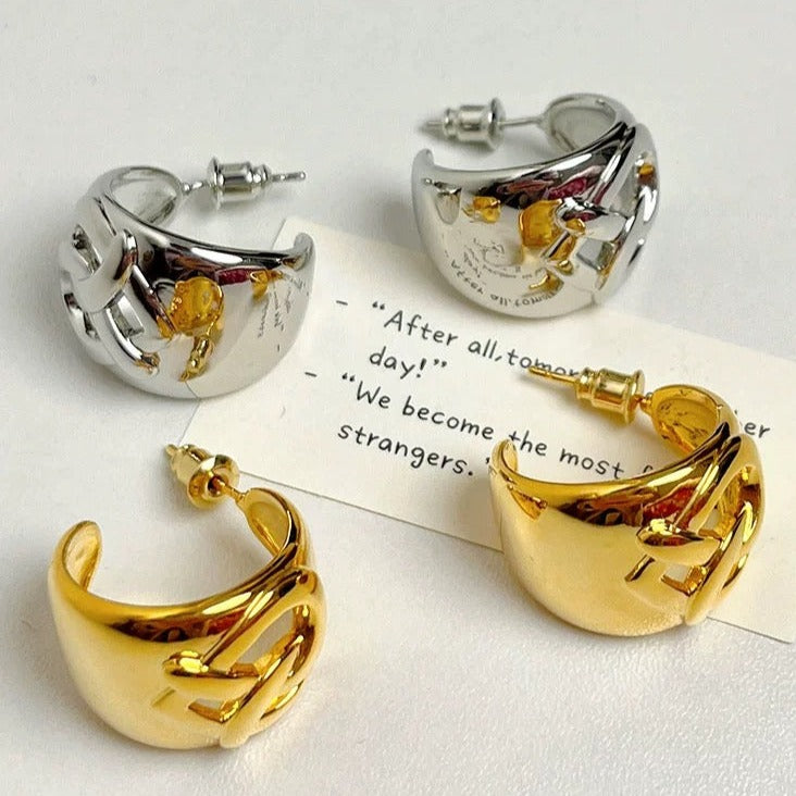 French Vintage Heart Twist Earrings