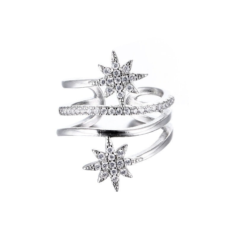 Multi-Layered Hexagonal Diamond Ring