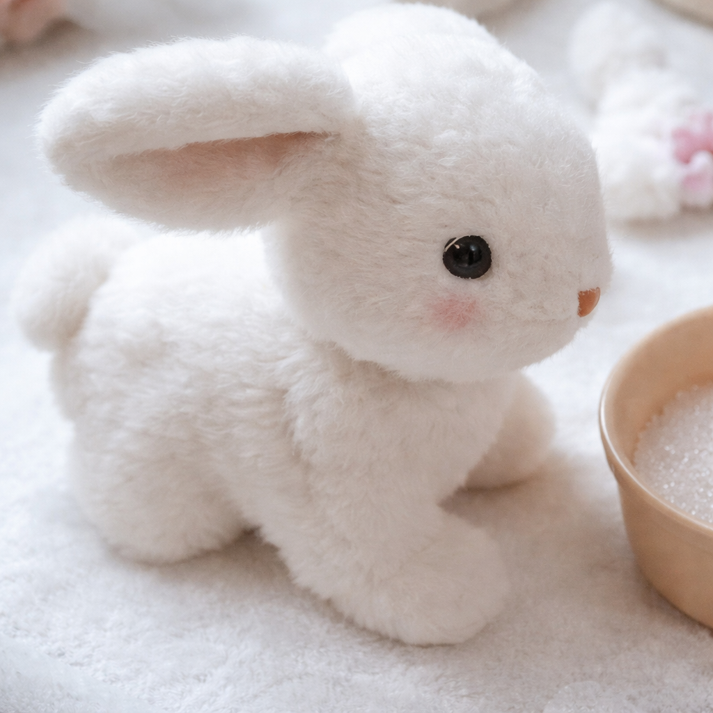 Interactive Plush Bunny Toy Realistic Soft Fur Companion
