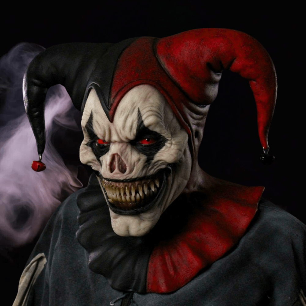 Clown Mask Dark Carnival Jester Full Head Design