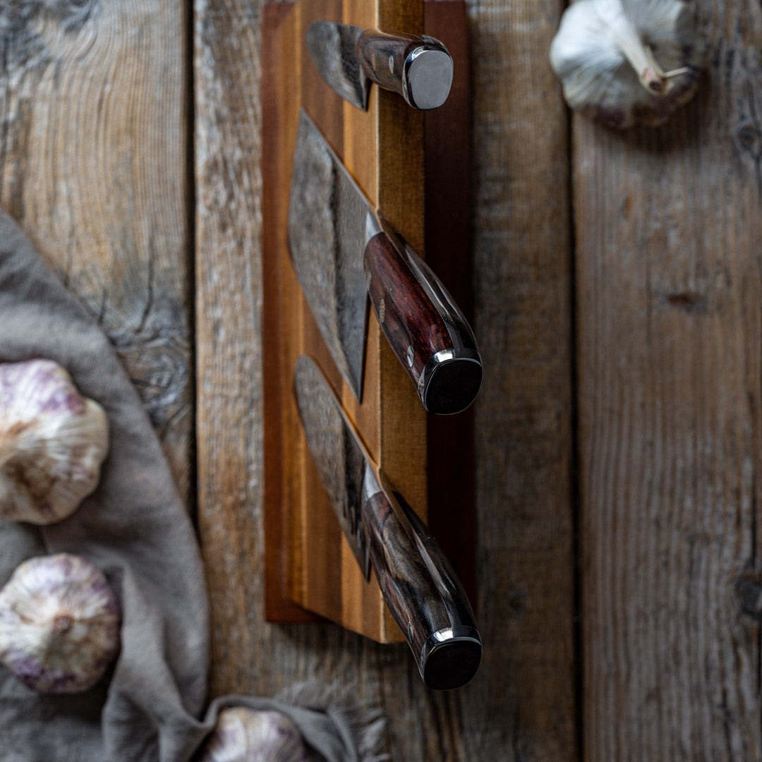 Acacia Wood Magnetic Knife Stand
