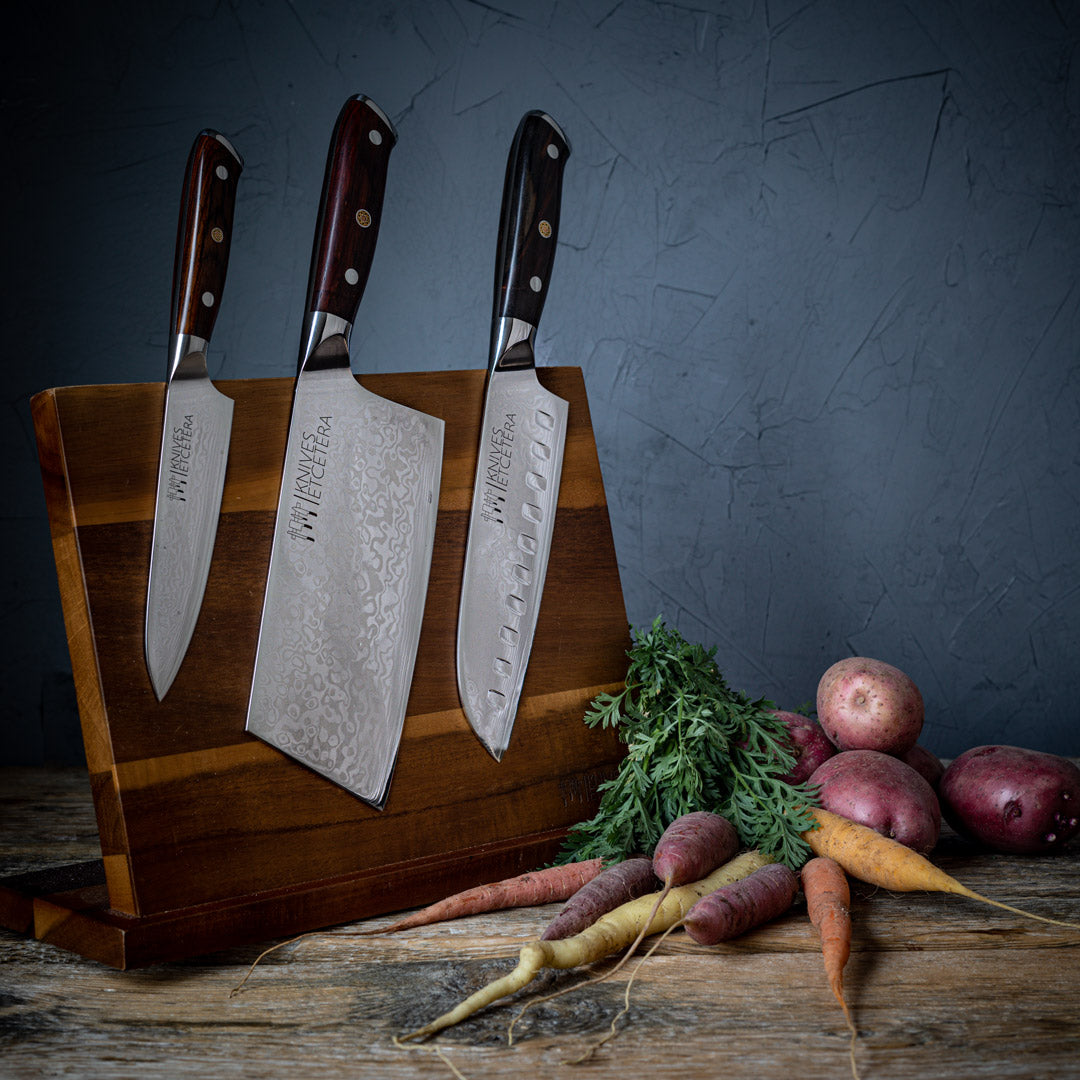 Acacia Wood Magnetic Knife Stand