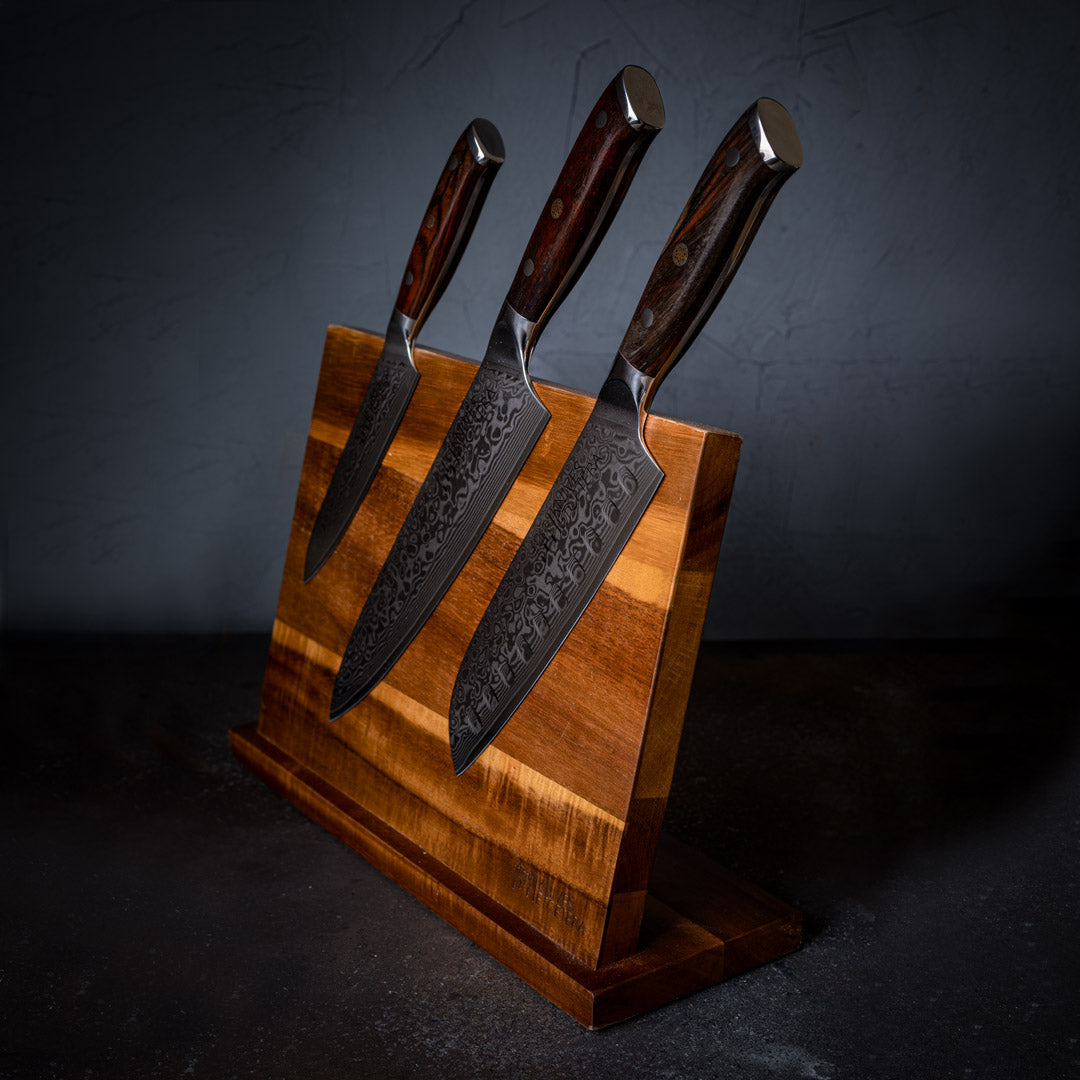 Acacia Wood Magnetic Knife Stand