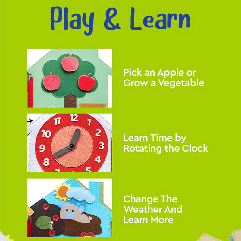 Kids Montessori Interactive Educational My Farm Day Book
