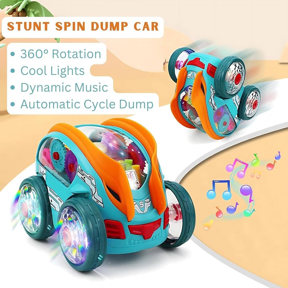 Kids Dynamic LED Lights Musical Stunt Toy Car