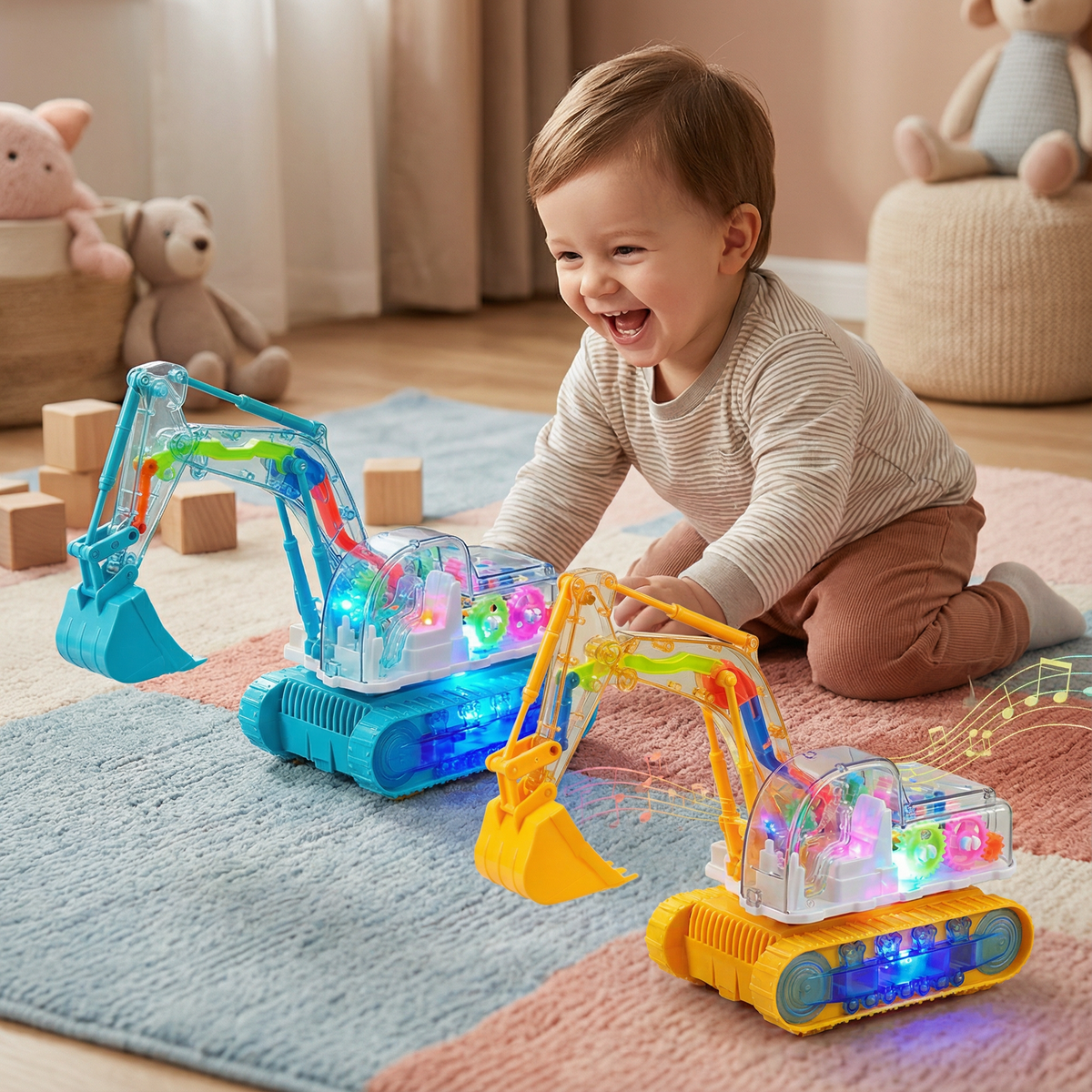 Kids Musical Dancing Excavator Toy