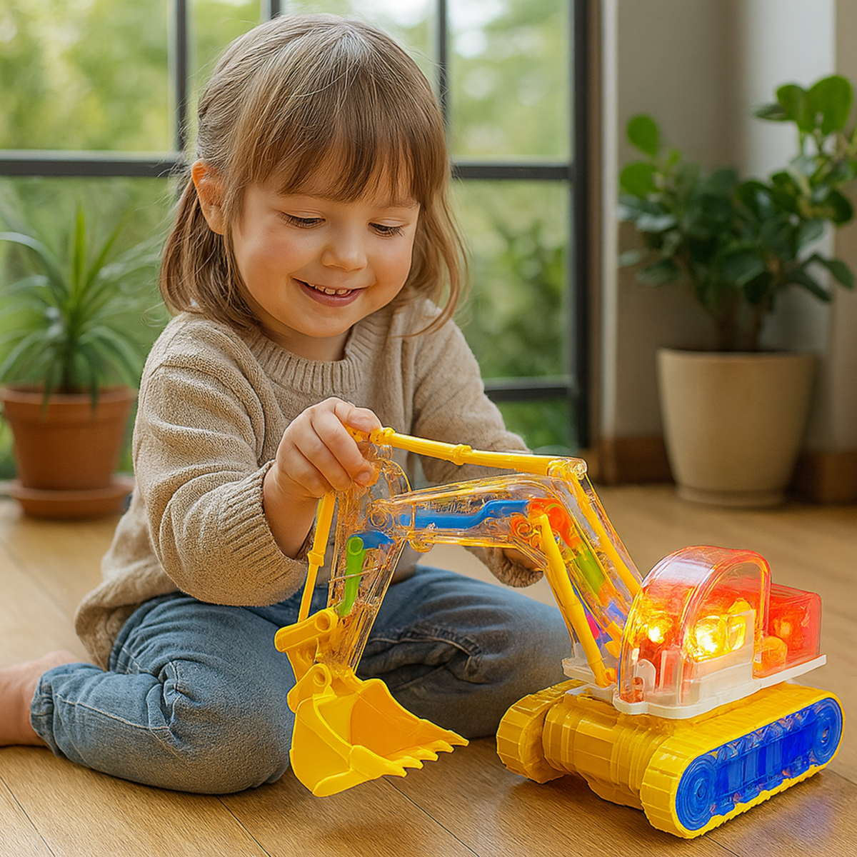 Kids Musical Dancing Excavator Toy