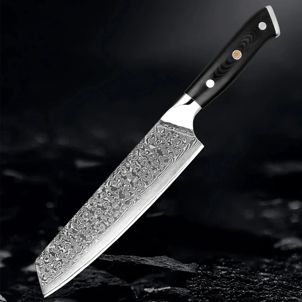 Akarui (あかるい) Japanese Santoku Chef Knife with Ebony Handle