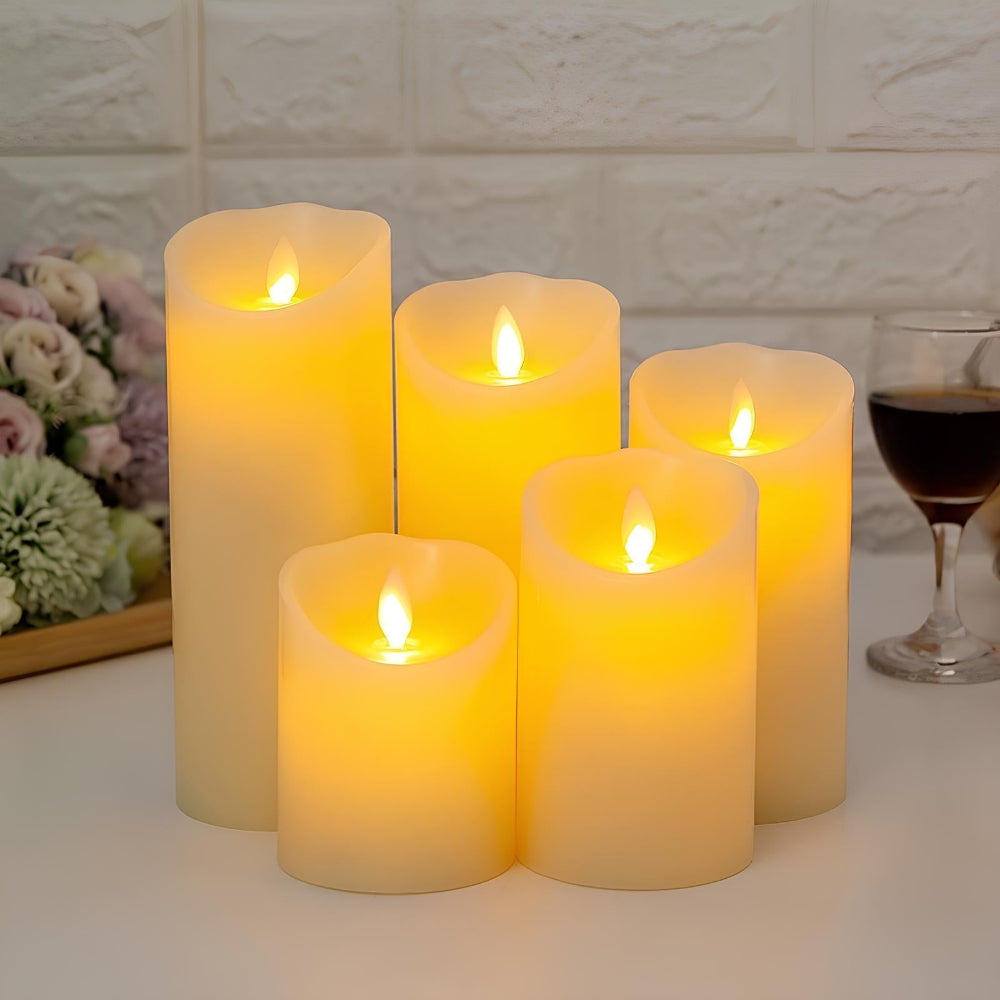 LED Candles Candle Holders Set Flameless Warm Glow Home Decor