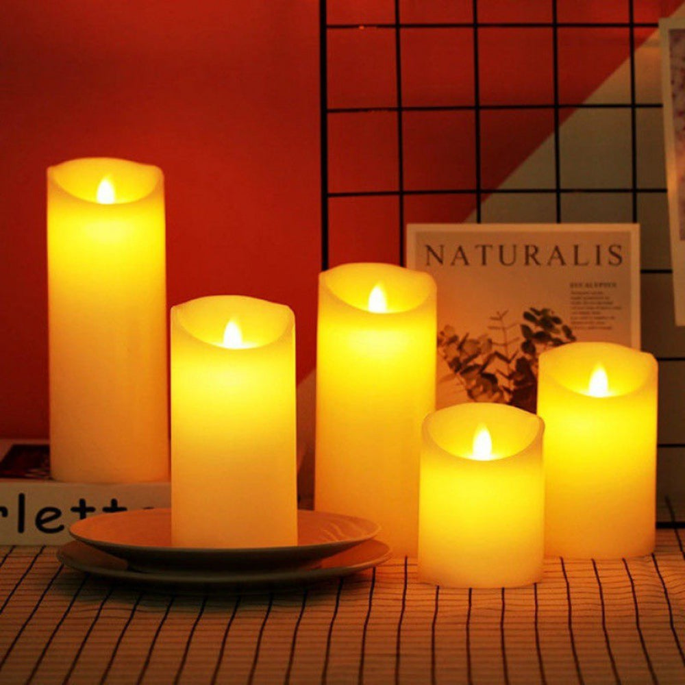 LED Candles Candle Holders Set Flameless Warm Glow Home Decor