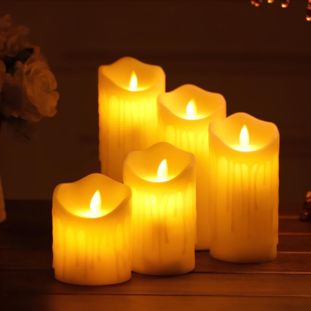 LED Candles Candle Holders Set Flameless Warm Glow Home Decor