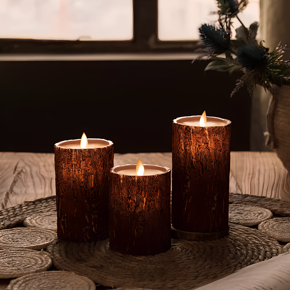 LED Candles Candle Holders Set Flameless Warm Glow Home Decor