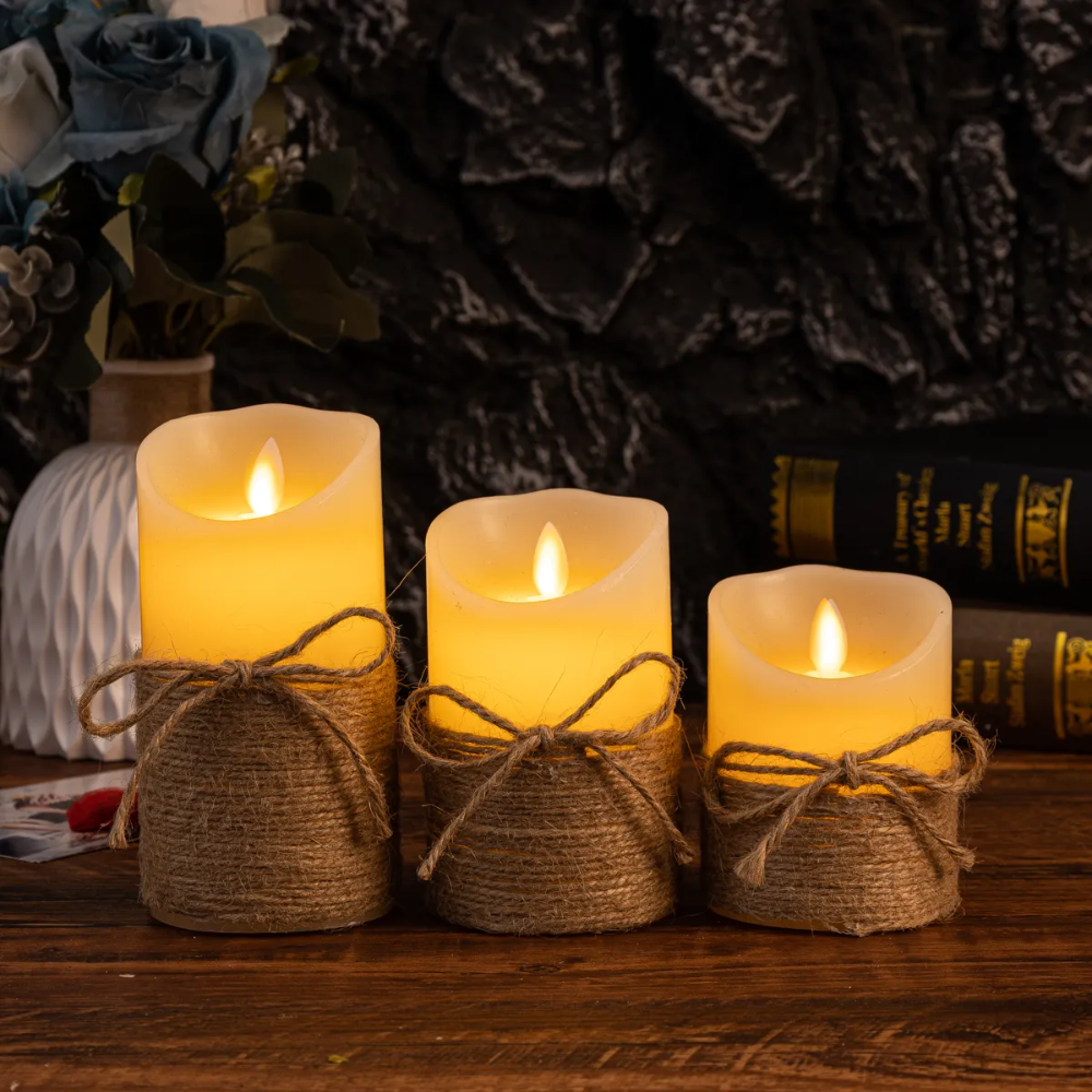LED Candles Candle Holders Set Flameless Warm Glow Home Decor