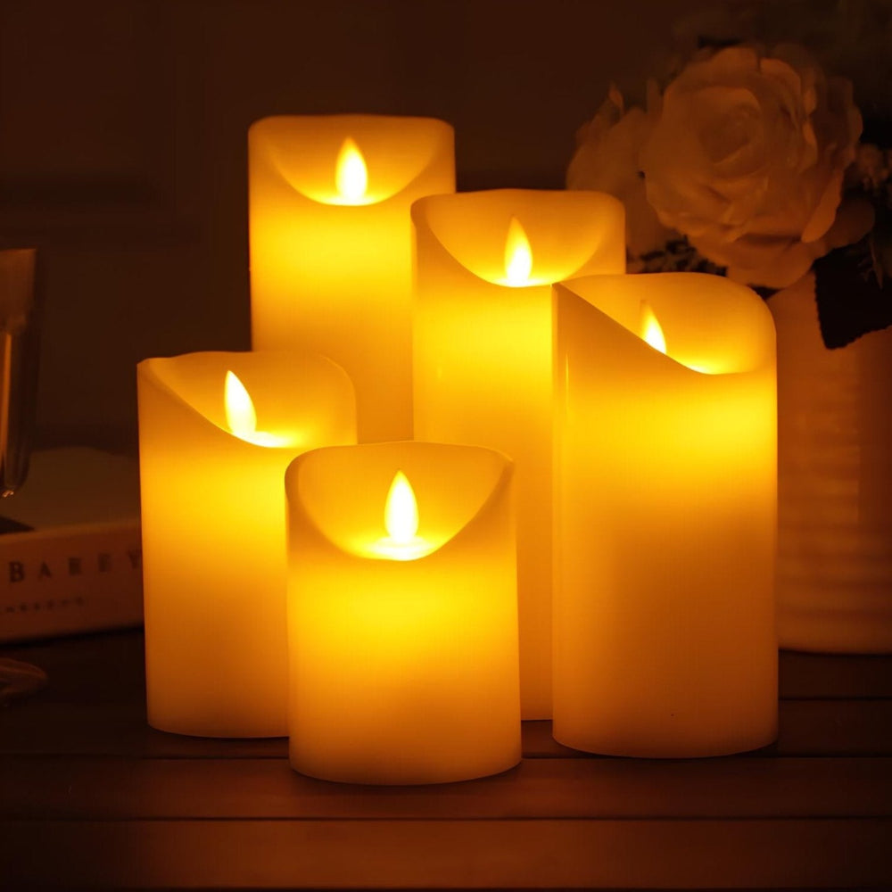 LED Candles Candle Holders Set Flameless Warm Glow Home Decor