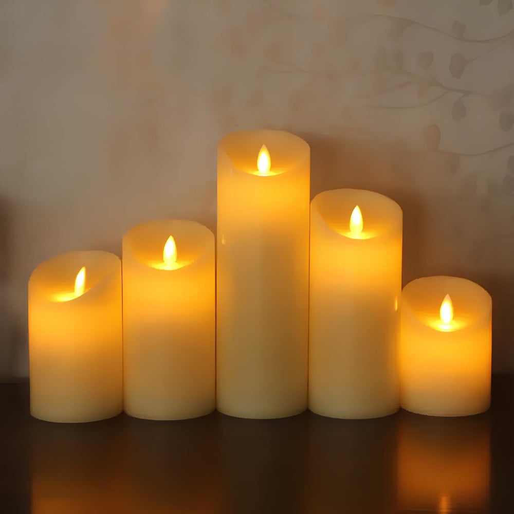 LED Candles Candle Holders Set Flameless Warm Glow Home Decor