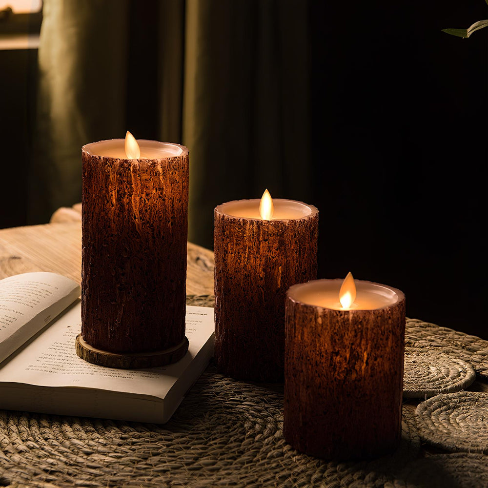 LED Candles Candle Holders Set Flameless Warm Glow Home Decor