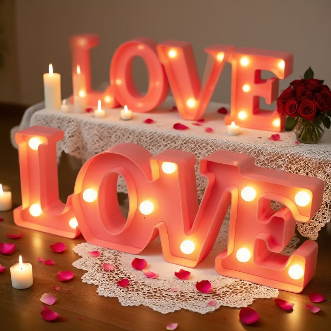 LED Letter Light Love Tabletop Decorative Night Lamp